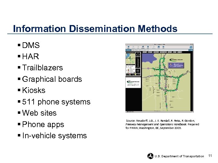 Information Dissemination Methods § DMS § HAR § Trailblazers § Graphical boards § Kiosks