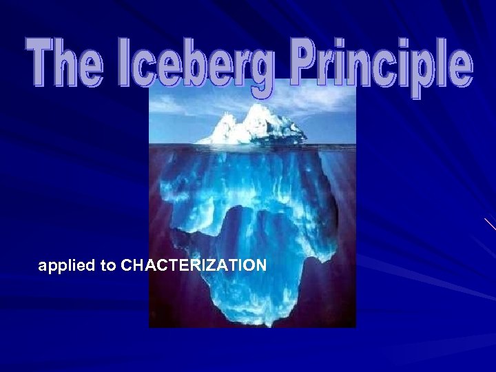 applied to CHACTERIZATION 