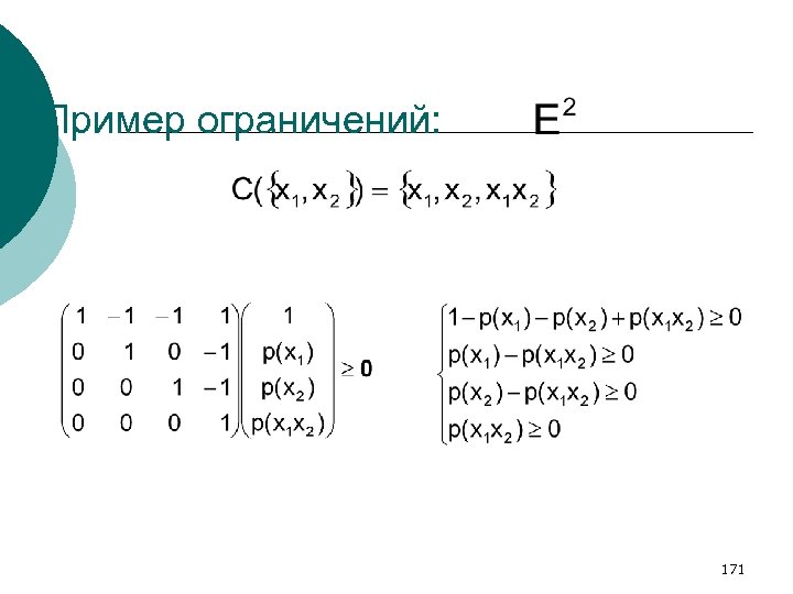 Пример ограничений: 171 