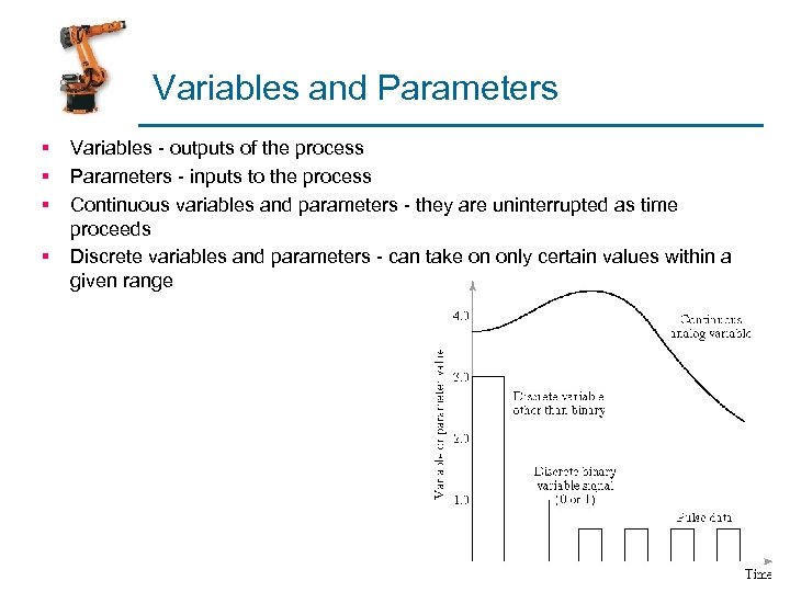 Variables and Parameters § § Variables - outputs of the process Parameters - inputs