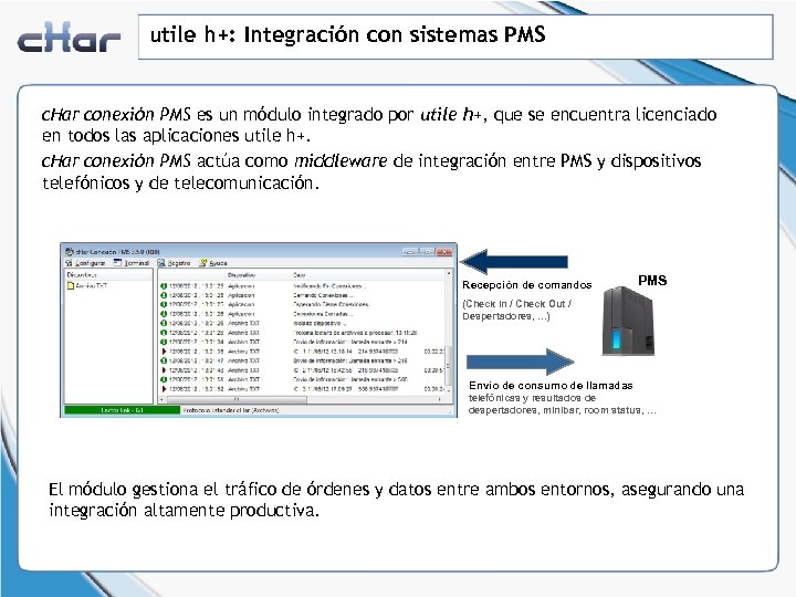 utile h+: Integración con sistemas PMS c. Har conexión PMS es un módulo integrado