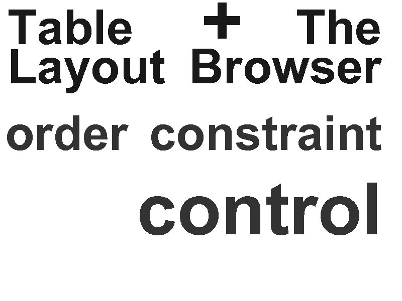 Table + The Layout Browser order constraint control 