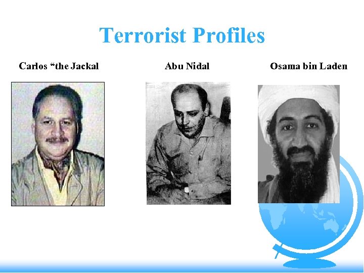 Terrorist Profiles Carlos “the Jackal Abu Nidal Osama bin Laden 