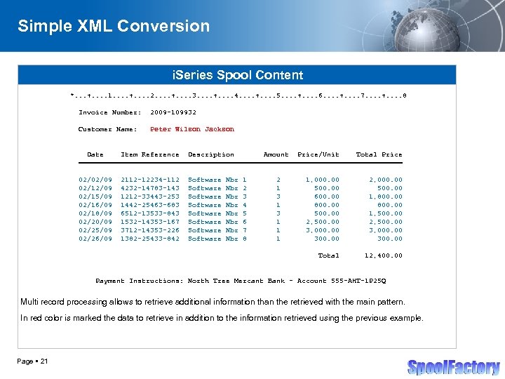 Simple XML Conversion i. Series Spool Content *. . . +. . 1. .