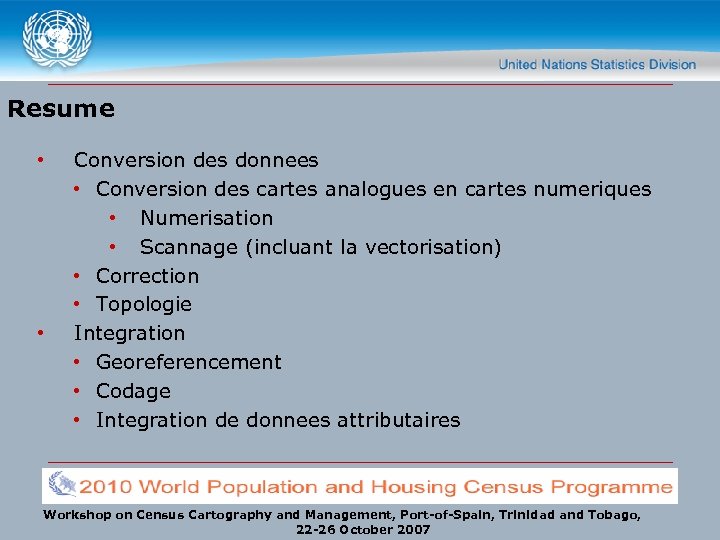 Resume • • Conversion des donnees • Conversion des cartes analogues en cartes numeriques