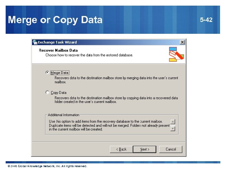 Merge or Copy Data © 2005 Global Knowledge Network, Inc. All rights reserved. 5