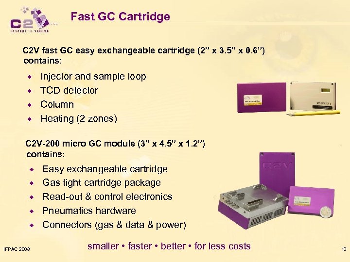 Fast GC Cartridge C 2 V fast GC easy exchangeable cartridge (2” x 3.