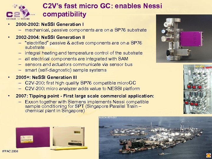 C 2 V’s fast micro GC: enables Nessi compatibility • 2000 -2002: Ne. SSI