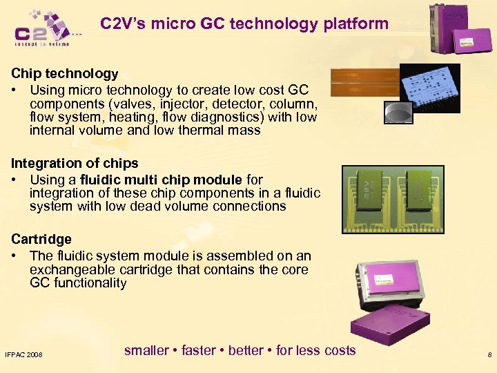 C 2 V’s micro GC technology platform Chip technology • Using micro technology to