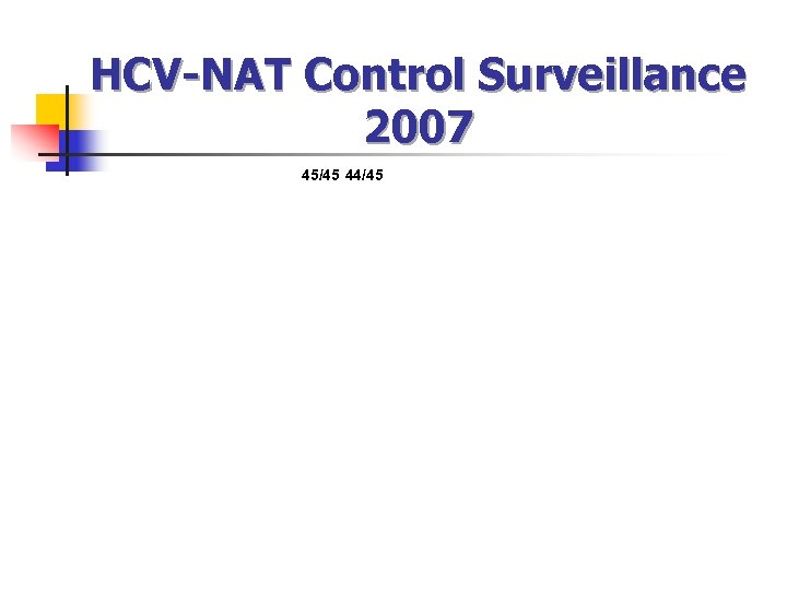 HCV-NAT Control Surveillance 2007 45/45 44/45 