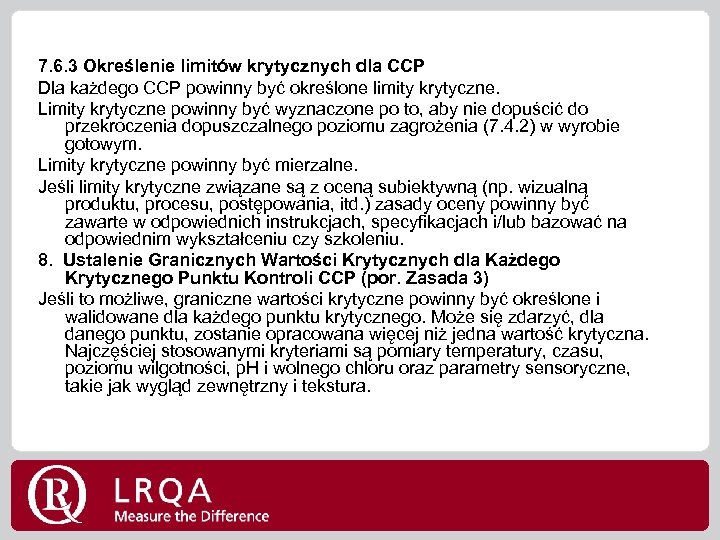 7. 6. 3 Określenie limitów krytycznych dla CCP Dla każdego CCP powinny być określone