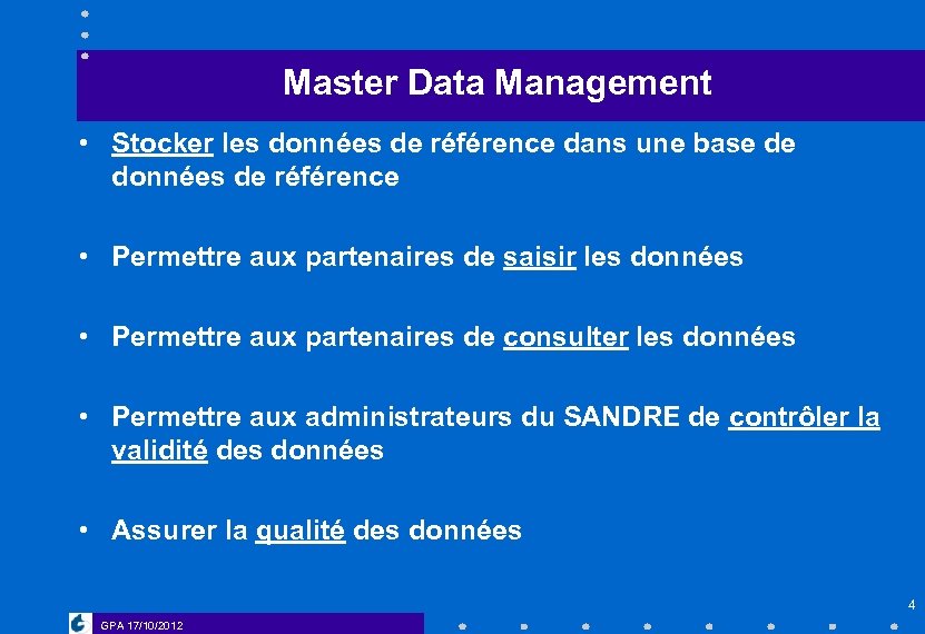 Master Data Management • Stocker les données de référence dans une base de données