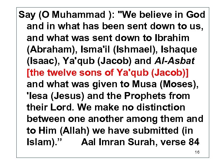 Say (O Muhammad ): 