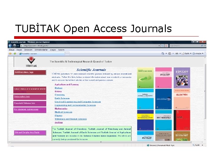 TUBİTAK Open Access Journals 