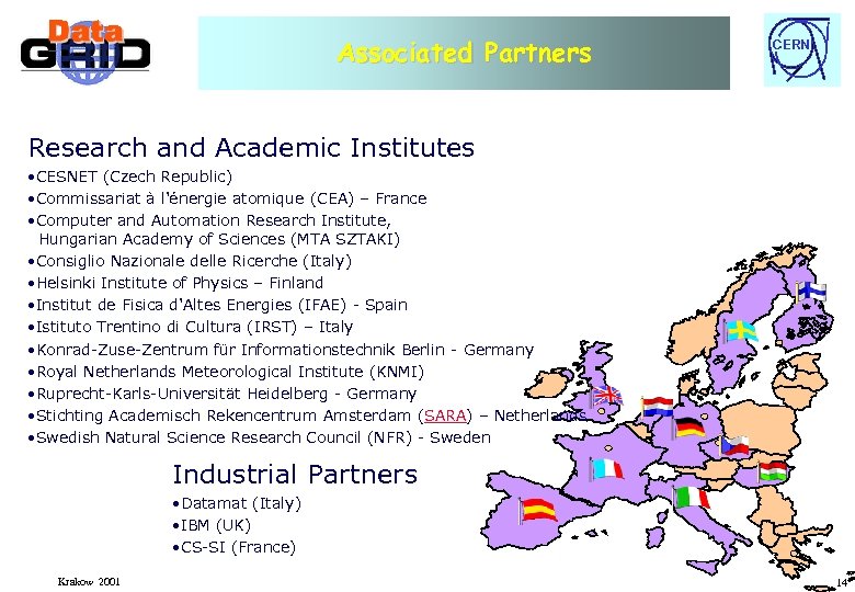 Associated Partners CERN Research and Academic Institutes • CESNET (Czech Republic) • Commissariat à