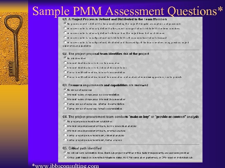 Sample PMM Assessment Questions* 