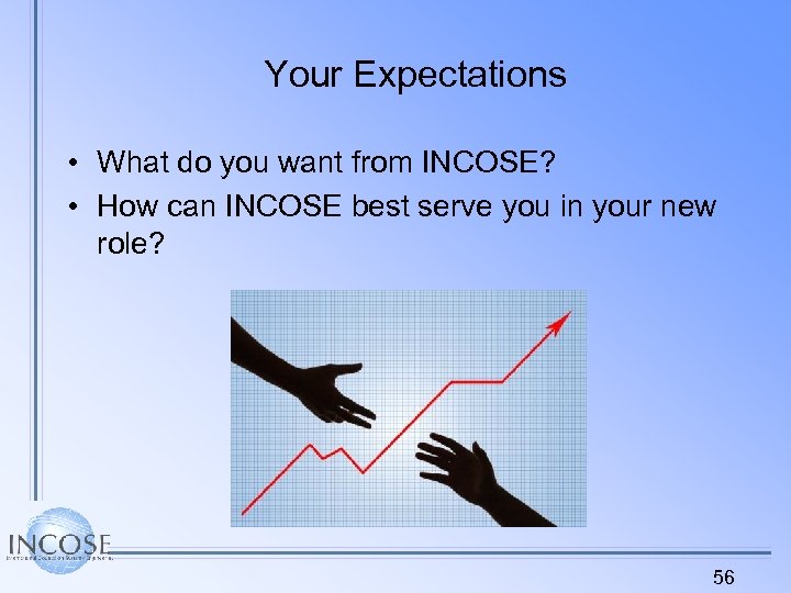 Your Expectations • What do you want from INCOSE? • How can INCOSE best