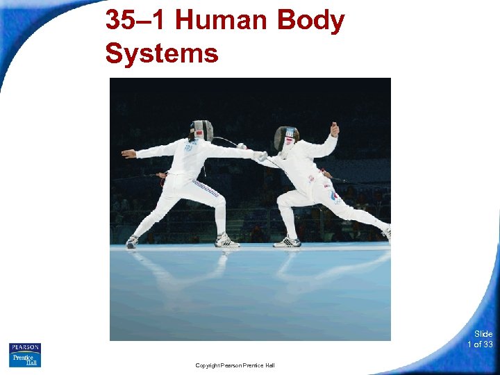 35– 1 Human Body Systems Slide 1 of 33 Copyright Pearson Prentice Hall 