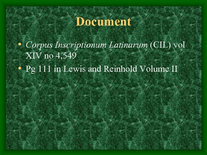 Document • Corpus Inscriptionum Latinarum (CIL) vol XIV no 4, 549 • Pg 111