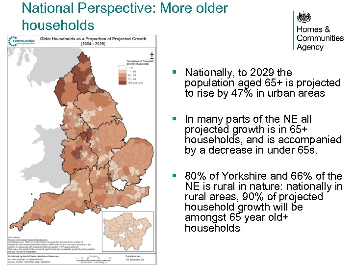 National Perspective: More older households § Nationally, to 2029 the population aged 65+ is