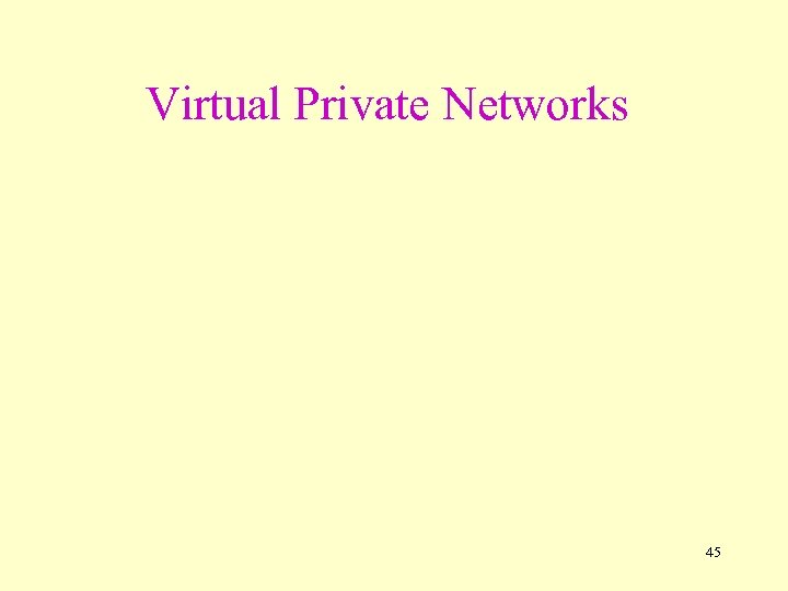 Virtual Private Networks 45 