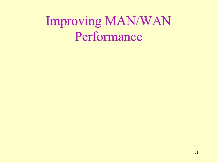 Improving MAN/WAN Performance 51 