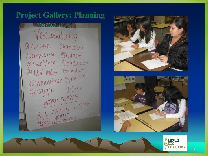 Project Gallery: Planning 12 