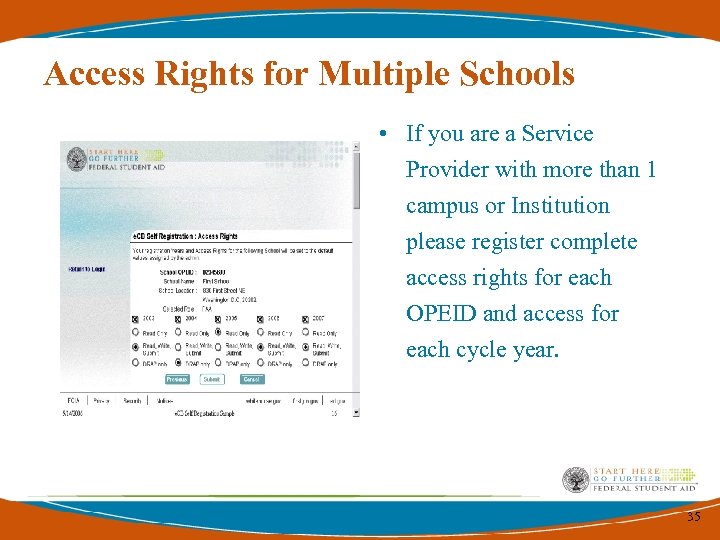 Access Rights for Multiple Schools • If you are a Service Provider with more