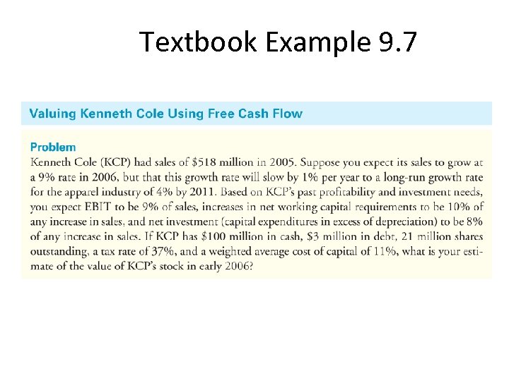 Textbook Example 9. 7 