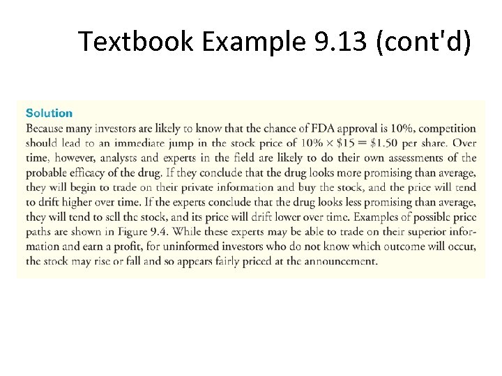 Textbook Example 9. 13 (cont'd) 