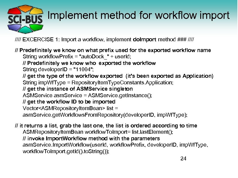 Implement method for workflow import //// EXCERCISE 1: Import a workflow, implement do. Import