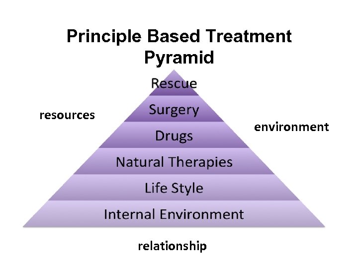 Principle Based Treatment Pyramid resources environment relationship 