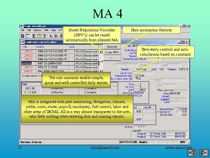 MA 4 Stores Requisition Vouchers (SRV’s) can be raised automatically from planned MA Data