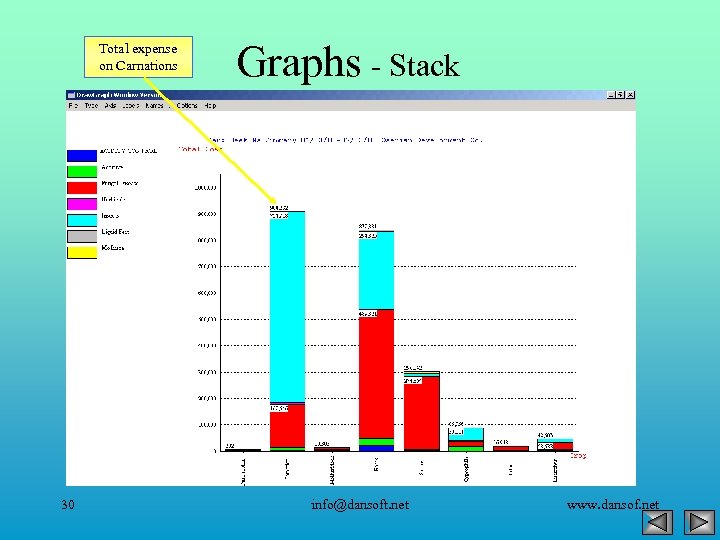 Total expense on Carnations 30 Graphs - Stack info@dansoft. net www. dansof. net 
