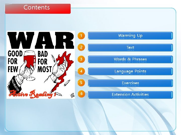 Contents 1 2 3 4 5 Active Reading 1 6 