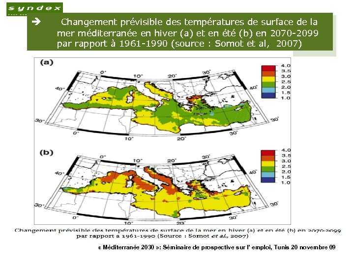 è Changement prévisible des températures de surface de la 13 mer méditerranée en hiver