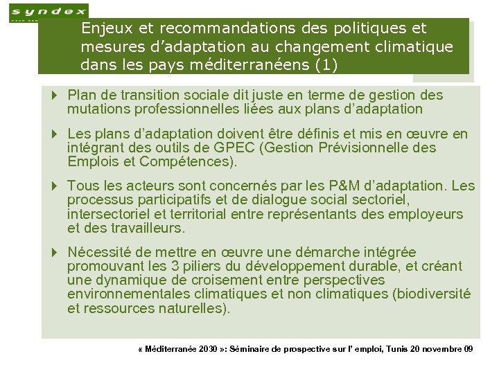  Enjeux et recommandations des politiques et 18 mesures d’adaptation au changement climatique dans