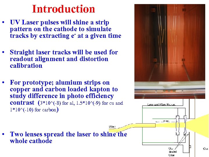 Introduction • UV Laser pulses will shine a strip pattern on the cathode to