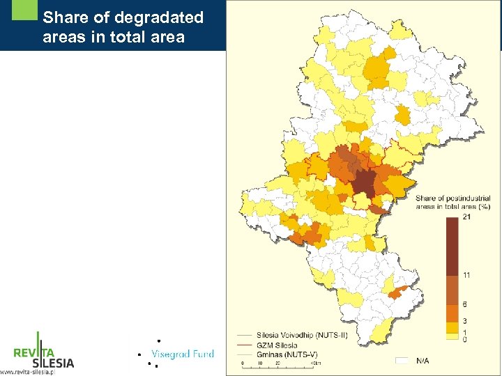 Share of degradated areas in total area 