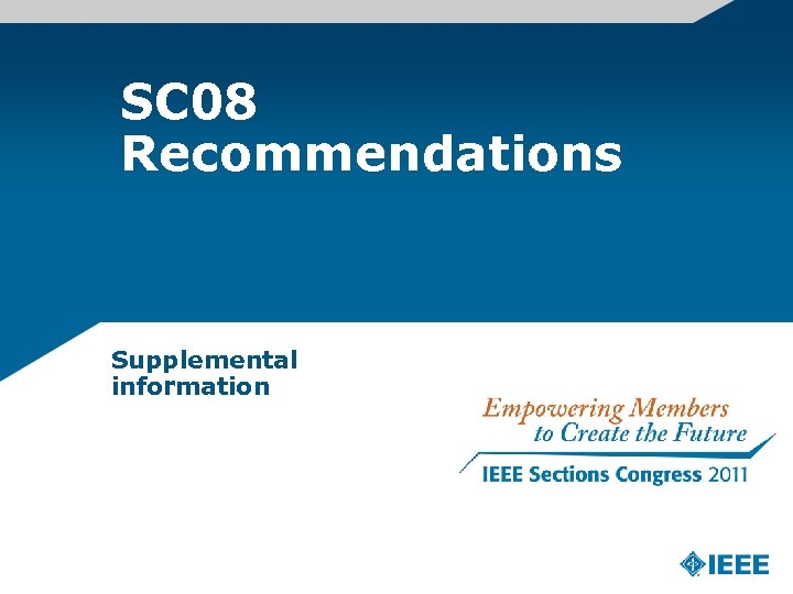 SC 08 Recommendations Supplemental information 