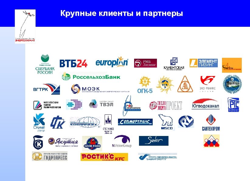 Крупные клиенты и партнеры Source: Company data 