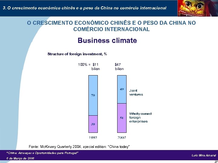 3. O crescimento económico chinês e o peso da China no comércio internacional O
