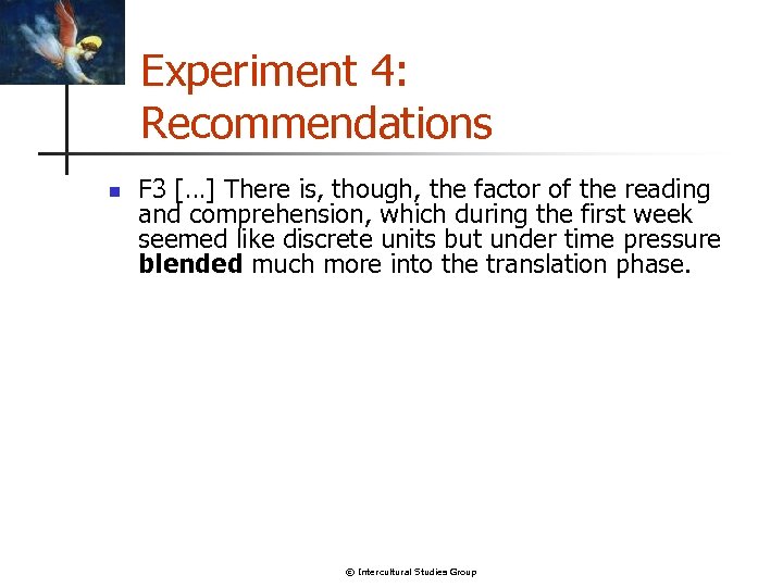 Experiment 4: Recommendations n F 3 […] There is, though, the factor of the