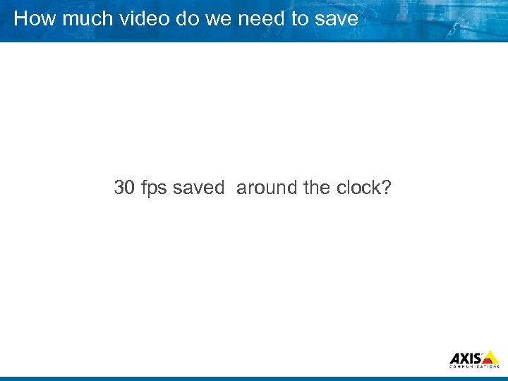 How much video do we need to save 30 fps saved around the clock?