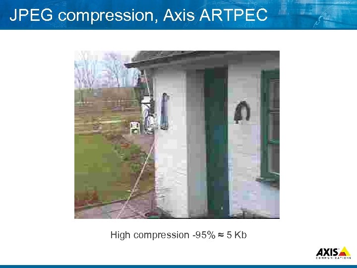 JPEG compression, Axis ARTPEC High compression 95% ≈ 5 Kb 