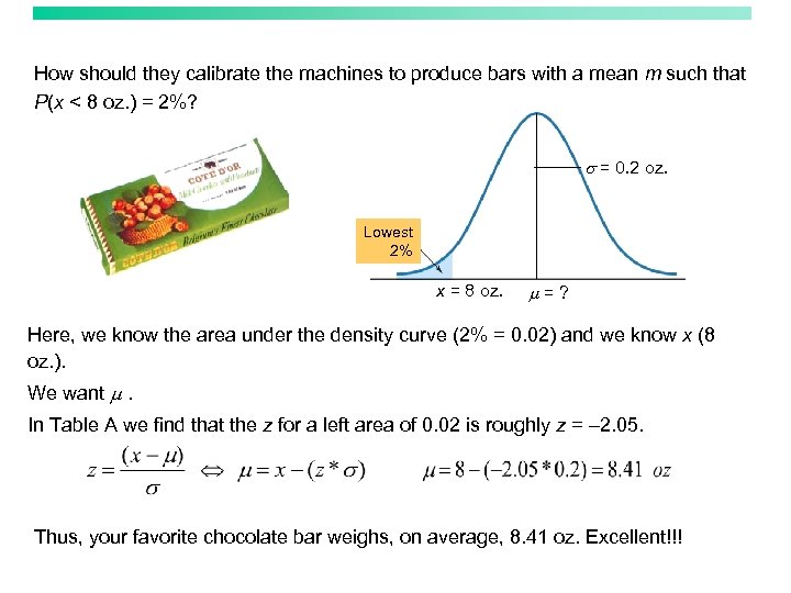 How should they calibrate the machines to produce bars with a mean m such