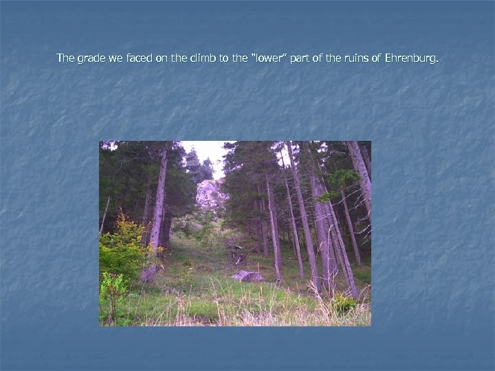 The grade we faced on the climb to the “lower” part of the ruins