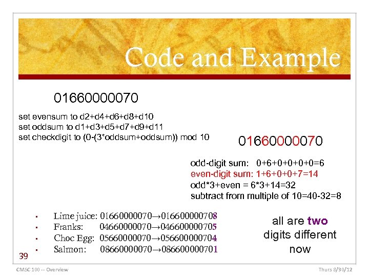 Code and Example 01660000070 set evensum to d 2+d 4+d 6+d 8+d 10 set