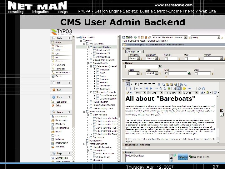 NMIPA - Search Engine Secrets: Build a Search-Engine Friendly Web Site CMS User Admin