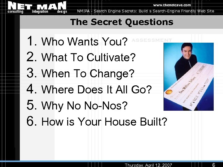 NMIPA - Search Engine Secrets: Build a Search-Engine Friendly Web Site The Secret Questions